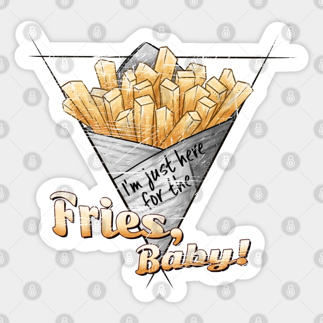 Just Here For The Fries Baby Sticker by SkizzenMonster